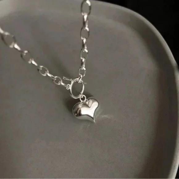 NEW LOVE HEART 925 STERLING SILVER NECKLACE - Picture 4 of 6